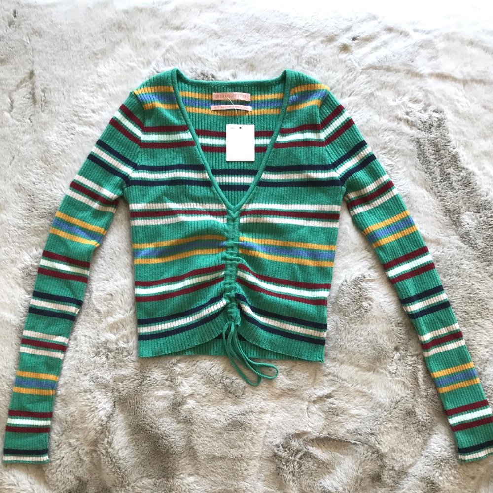 Urban Outfitters Striped Ruched Long Sleeve